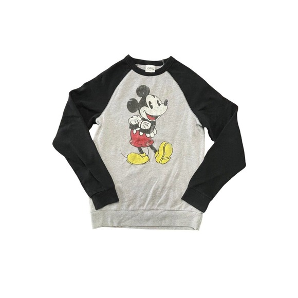 Disney Mickey Mouse Sweatshirt Women's Size Small Gray Pullover - Picture 1 of 10